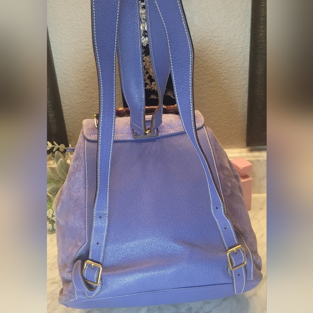 Gucci Bamboo Leather Suede Backpack - Periwinkle Color ๐๐ EUC - Picture 6 of 16